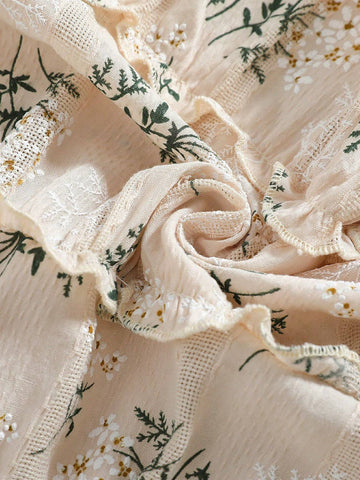 Girls' Floral Printed Dress, Spring&Fall, Elegant Style