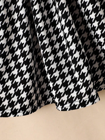 Girls' Gingham Print Hem Patchwork Solid Color Casual Sling Dress, Summer