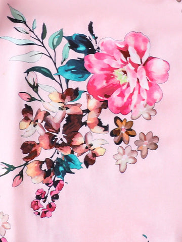 Girls Girlhood Core Floral Print Long Sleeve Knit Dress, Fashion Long Length, Suitable For Casual Daily & Vacation Wear