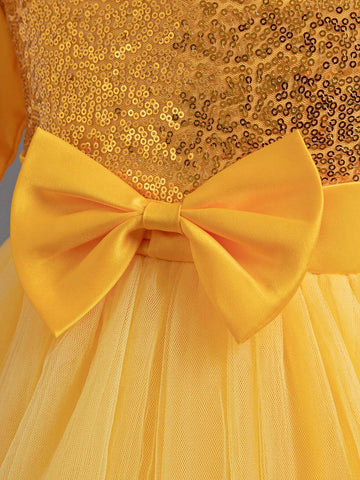 Girls Glitter Puffy Cake Dress Princess Party Wedding Flower Girl Dress Birthday Christmas Pageant Performance