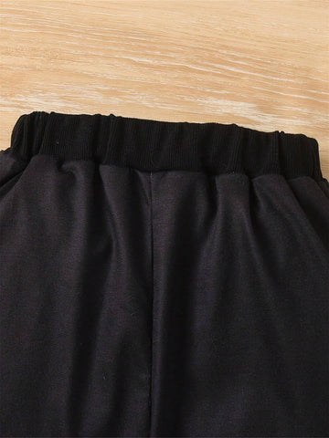 Girls Graffiti Digital Print Sweatshirt And Sweatpants Casual Outfit