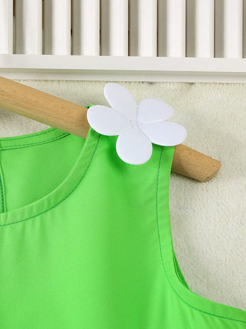 Girls Green Princess Dress, 2020-2025 New Summer Clothing Collection For Girls