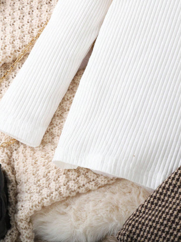 Girls Half Turtleneck Top & Houndstooth Jumper Dress, Autumn Winter