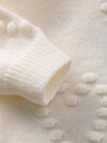 Girls Heart Embroidery Knitted Sweater