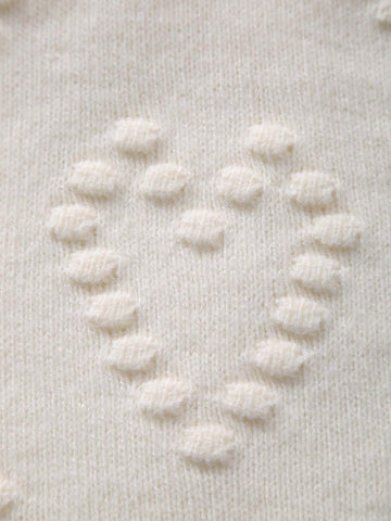Girls Heart Embroidery Knitted Sweater