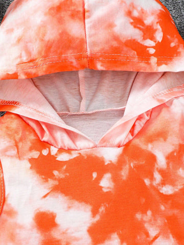 Girls Hooded Sleeveless Tie Dye Casual Sports Summer