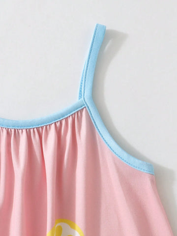 Girl's Ice-Cream Tie-Dye Printed 2-In-1 Pack Cami Dress