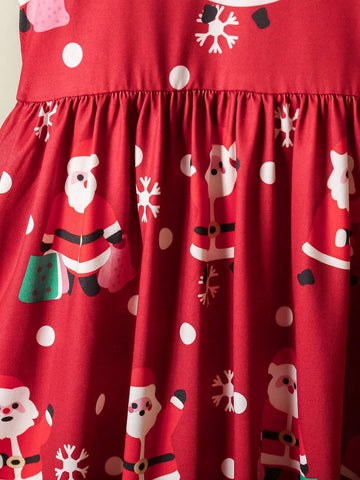 Girls Kid Satan Dress, Christmas Atmosphere Skirt, New Year Princess Dress