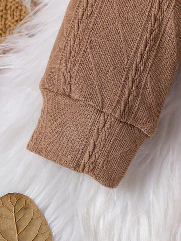 Girls Knitted Elegant Long Sleeve Dress With Leopard Print Belt & Bag