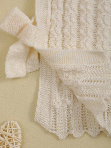 Girls Knitted Sweater Vest With Cable Flower & Bow Design, Autumn/Winter