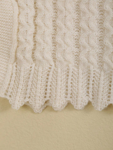 Girls Knitted Sweater Vest With Cable Flower & Bow Design, Autumn/Winter