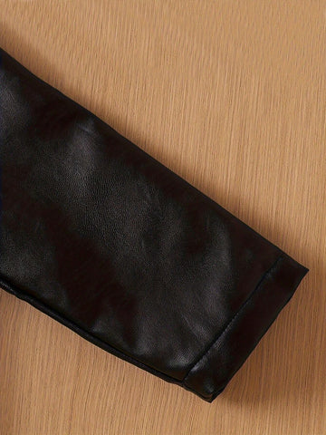 Girls Leather Jacket New Autumn Winter Fashion Thicken Warm Coat