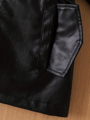 Girls Leather Jacket New Autumn Winter Fashion Thicken Warm Coat