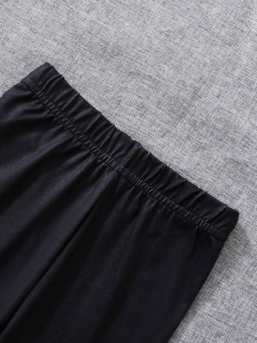 Girls Leopard Print Asymmetrical Hem Long Sleeve Top + Cute Butterfly Print Leggings Set