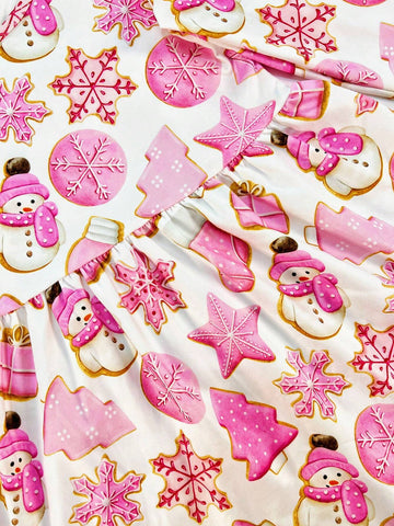 Girls (Little Young Girl) Thanksgiving Christmas Snowman Christmas Tree Print Cartoon Long Sleeve Casual Dress