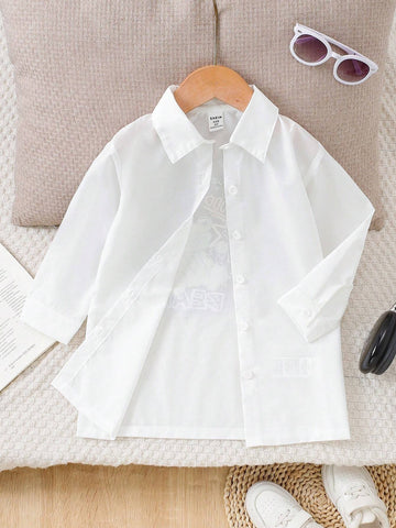 Girls' Long Sleeve Bear Letter Slogan Graffiti Print Cute Fashion Blouse + Casual Everyday Comfortable Blouse + School Style Matching Set, Autumn/Winter