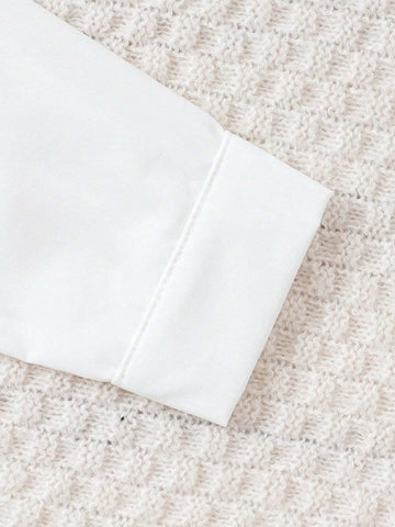 Girls' Long Sleeve Bear Letter Slogan Graffiti Print Cute Fashion Blouse + Casual Everyday Comfortable Blouse + School Style Matching Set, Autumn/Winter