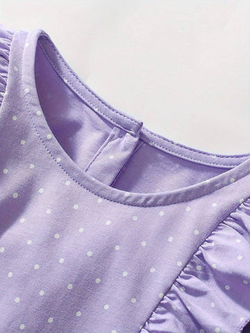 Girls Long Sleeve Cotton Ruffle Hem Princess Dress, Fall