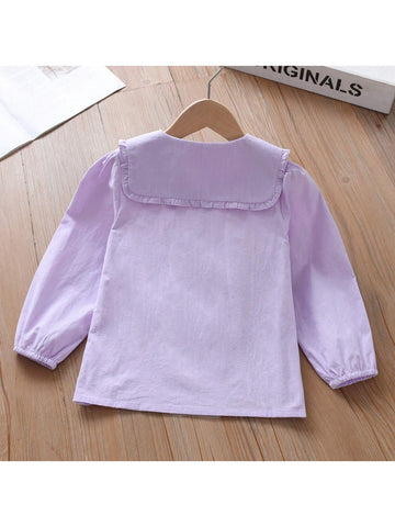 Girls Long Sleeve Cotton Shirt, Autumn New Stylish Children Blouse