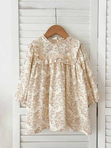 Girls Long Sleeve Floral Sweet Princess Dress, New Spring/Autumn Collection