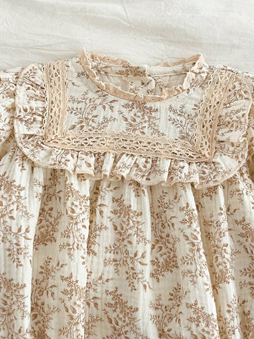 Girls Long Sleeve Floral Sweet Princess Dress, New Spring/Autumn Collection