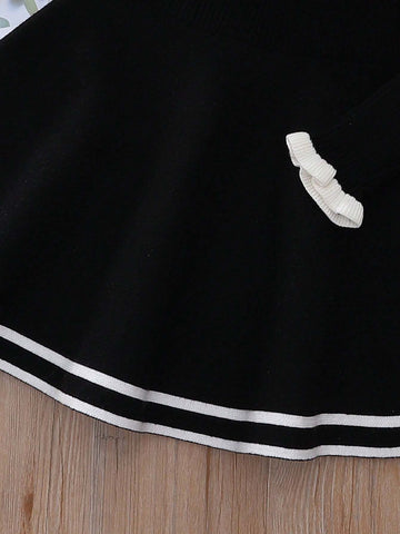 Girls' Long Sleeve Knitted Sweater Dress, Princess Dress, Warm, For Autumn & Winter