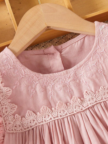 Girls' Long Sleeve Lace Princess Dress, Cute And Fashionable Girls' Dress