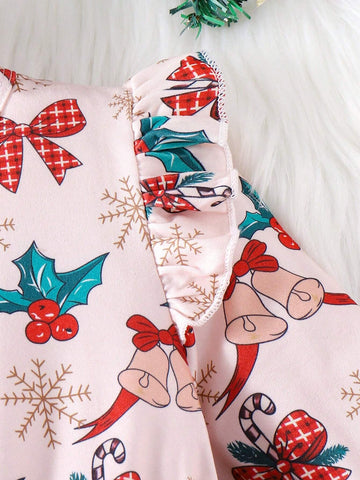Girls Long Sleeve Mesh Patchwork Floral Print Dress With Waist Belt