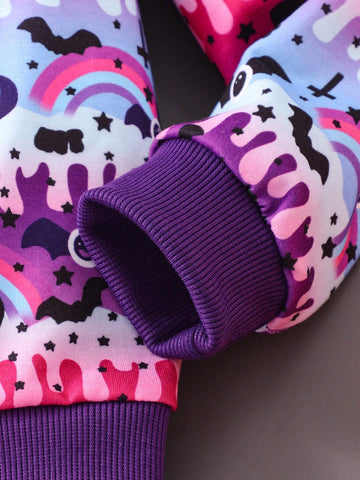 Girls Long Sleeve Sweatshirt + Mesh Skirt 2pcs Set