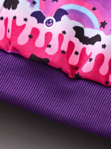 Girls Long Sleeve Sweatshirt + Mesh Skirt 2pcs Set