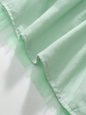 Girls Long Sleeve Tulle Lined Autumn Dress, Children Princess Style Cute Dress