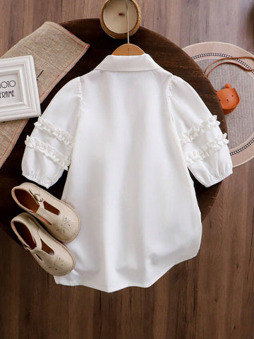 Girls' Lovely Sunflower Short Sleeve Dress For Summer