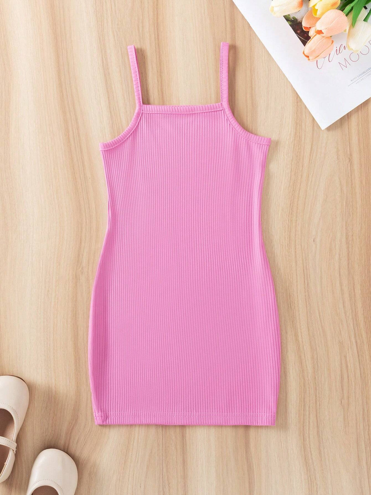 Girls' Lovely & Simple Casual Spaghetti Strap Dress, Summer