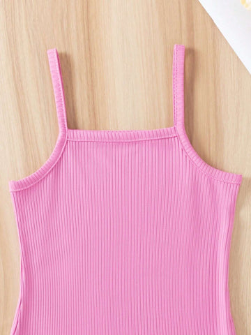 Girls' Lovely & Simple Casual Spaghetti Strap Dress, Summer