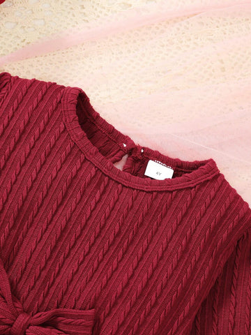 Girls Minimalist Long Sleeve Shirt Dress, Casual And Comfortable Fashion For Spring And Autumn