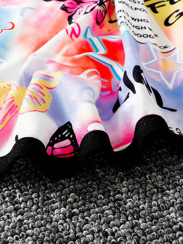 Girls' New Street Fashion Colorful Sleeveless Dress
