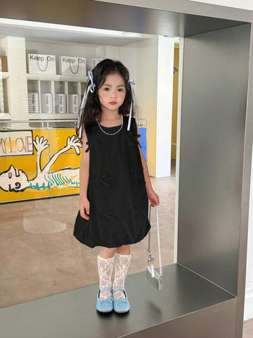 Girls Party Dress, Summer Elegant Bowknot Floral Sleeveless Princess Dress