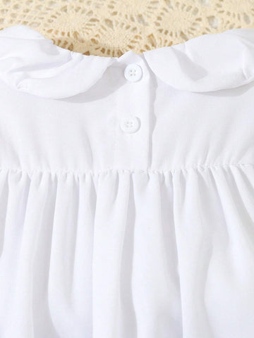Girls' Peter Pan Collar Puff Sleeve Summer Dress, Kids