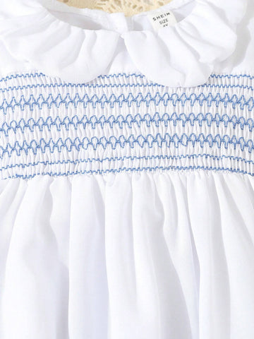 Girls' Peter Pan Collar Puff Sleeve Summer Dress, Kids