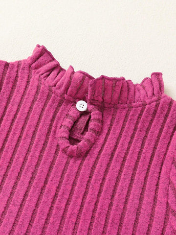 Girls Pink Long Sleeve Bowknot Dress, Autumn/Winter