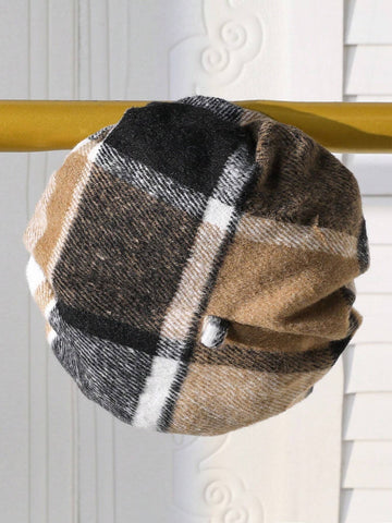 Girls Plaid Bow Accent Long Sleeve Dress