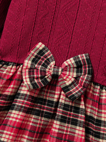 Girls Plaid Dress With Matching Beret Hat, This Vintage Plaid Dress With Beret Hat Has A British Style, Suitable For Autumn And Winter Season