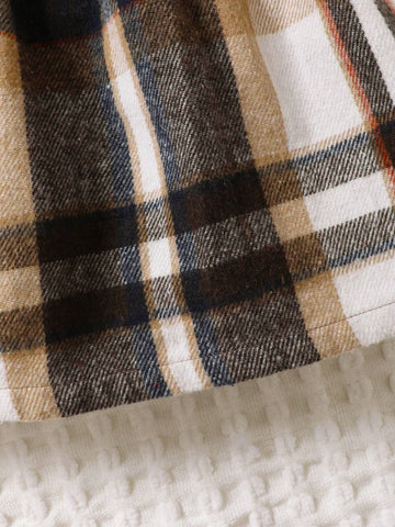 Girls' Plaid Long Sleeve Dress, Fashionable, Casual And Comfortable For Spring And Autumn Everyday Wear