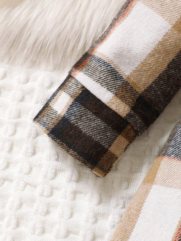 Girls' Plaid Long Sleeve Dress, Fashionable, Casual And Comfortable For Spring And Autumn Everyday Wear