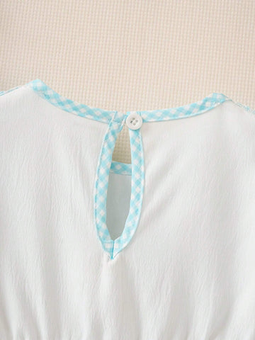 Girls Plain Lightweight Long Sleeve A-Line Dress, Simple & Cute Casual Outfit For Spring Autumn