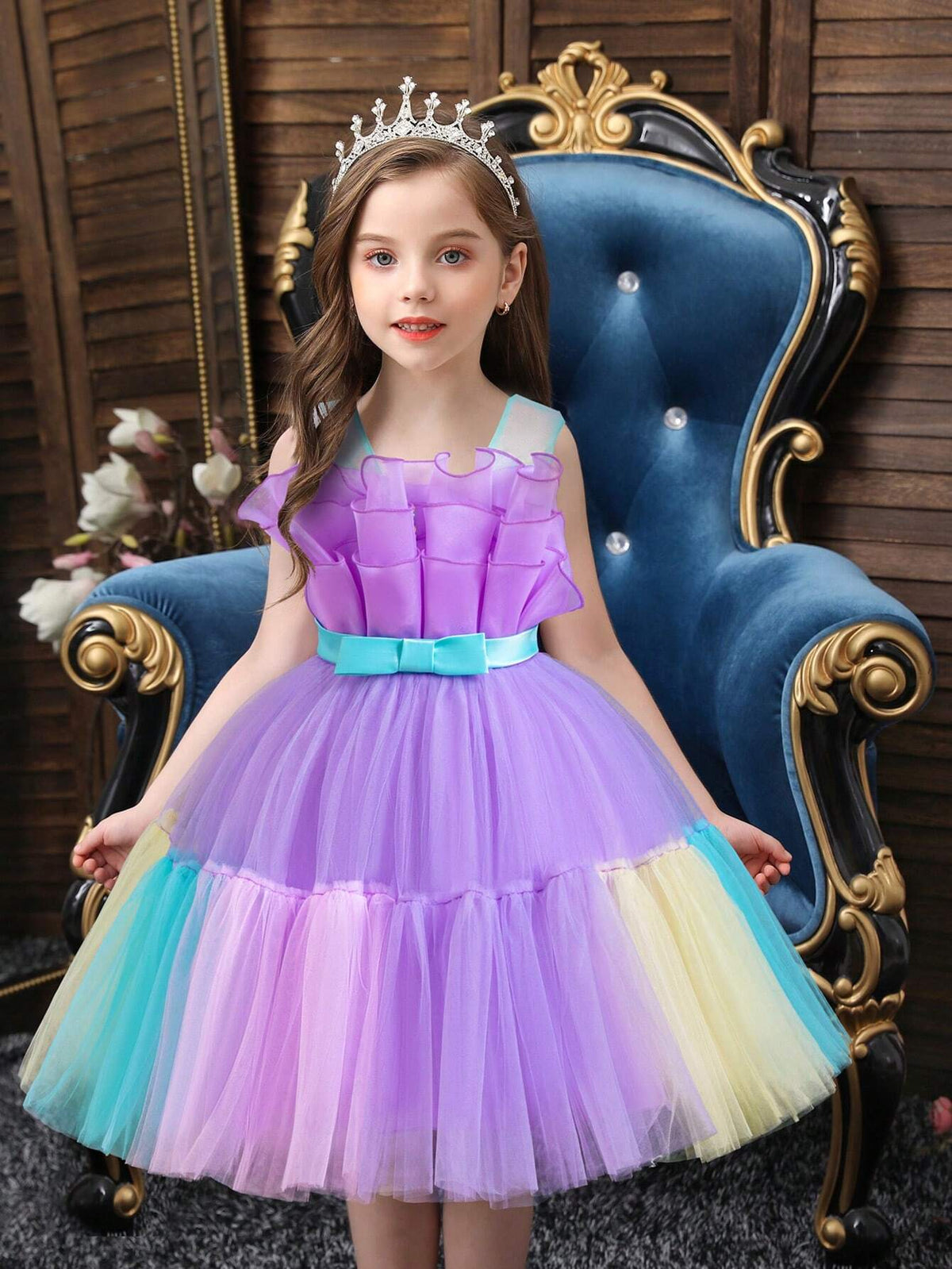 Girls Princess Dress, Christmas Performance Costume, Birthday Party Flower Girl Dress