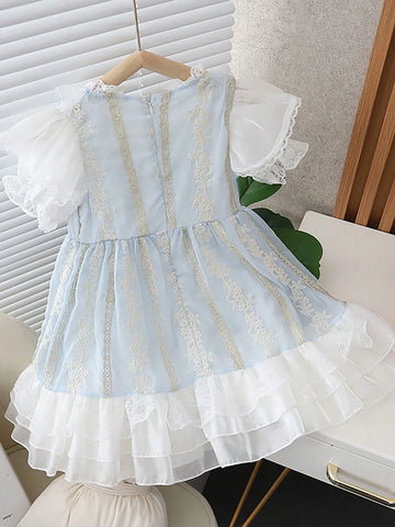 Girl's Princess Dress Summer New Short Sleeved Cake Dress