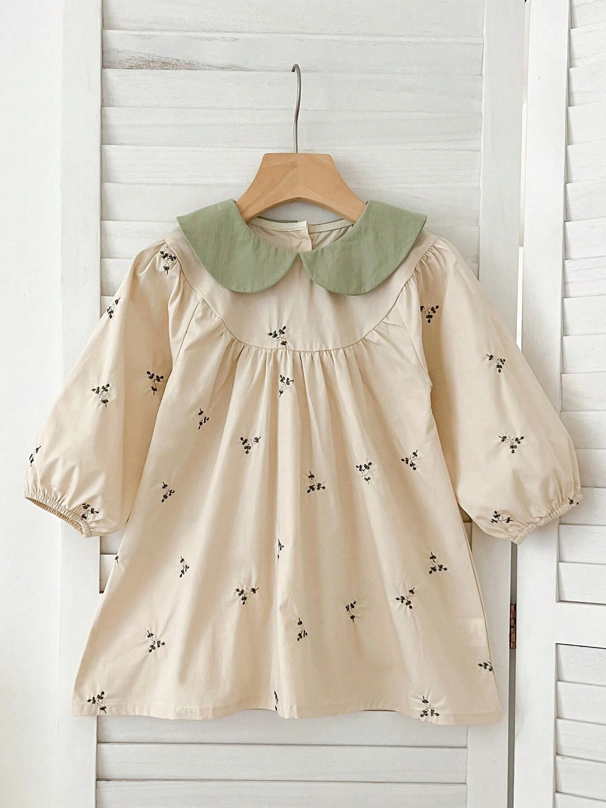 Girls Princess Long Sleeve Embroidered Floral Dress, Spring/Autumn