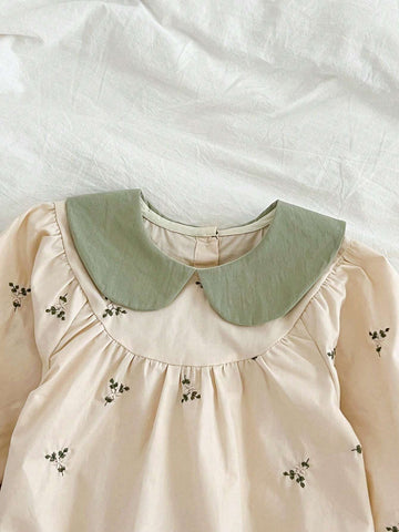 Girls Princess Long Sleeve Embroidered Floral Dress, Spring/Autumn