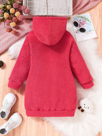 Girls' Reversible Polar Fleece Hooded Pullover, Autumn/Winter